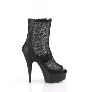 Pleaser Delight 1006 Black Platform Heeled Ankle Boots